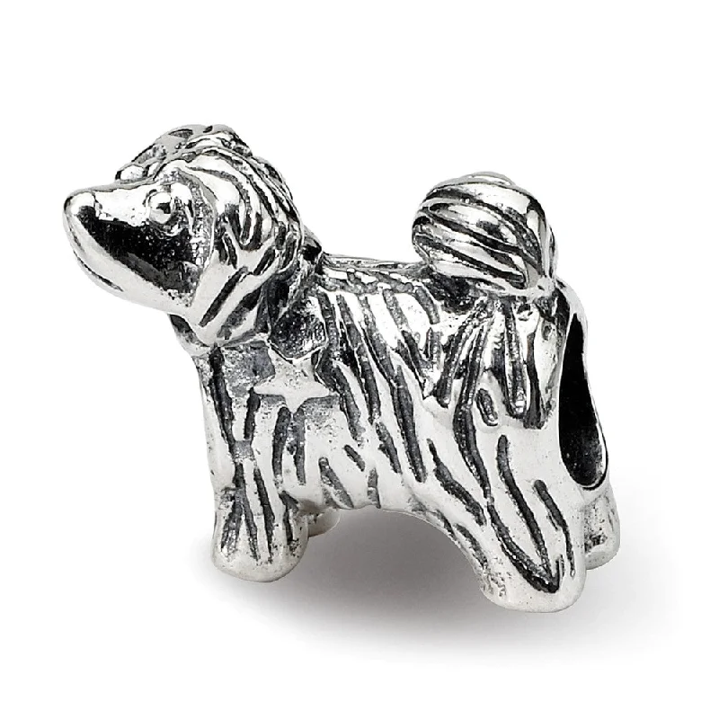 Sterling Silver Puppy with Tail Wagging Bead Charm