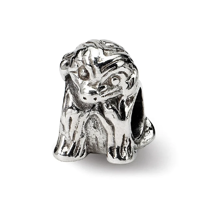 Sterling Silver Sitting Puppy Bead Charm