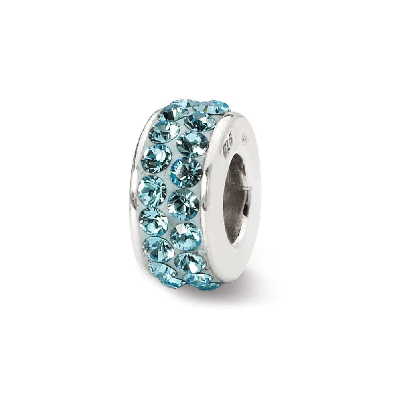 Exclusive Jewelry Sale Event – Shop Now Sterling Silver with Light Blue Crystals Mar Double Row Bead Charm