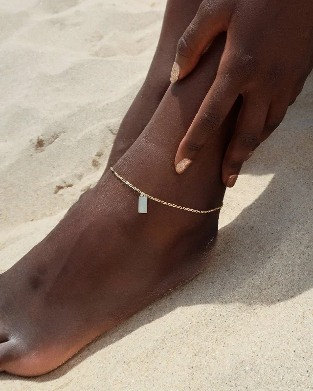 Tag Anklet  - 14k Yellow Gold Fill