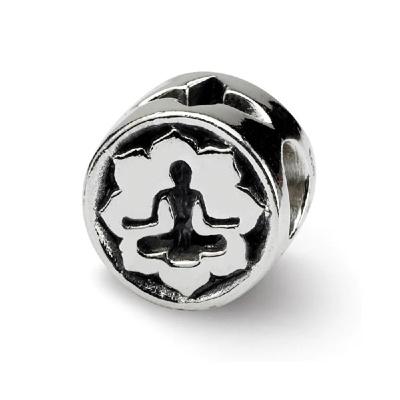 Sterling Silver Yoga Lotus Bead Charm