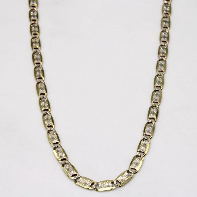 10k Two Tone Gold Anchor Link Chain | 17" |