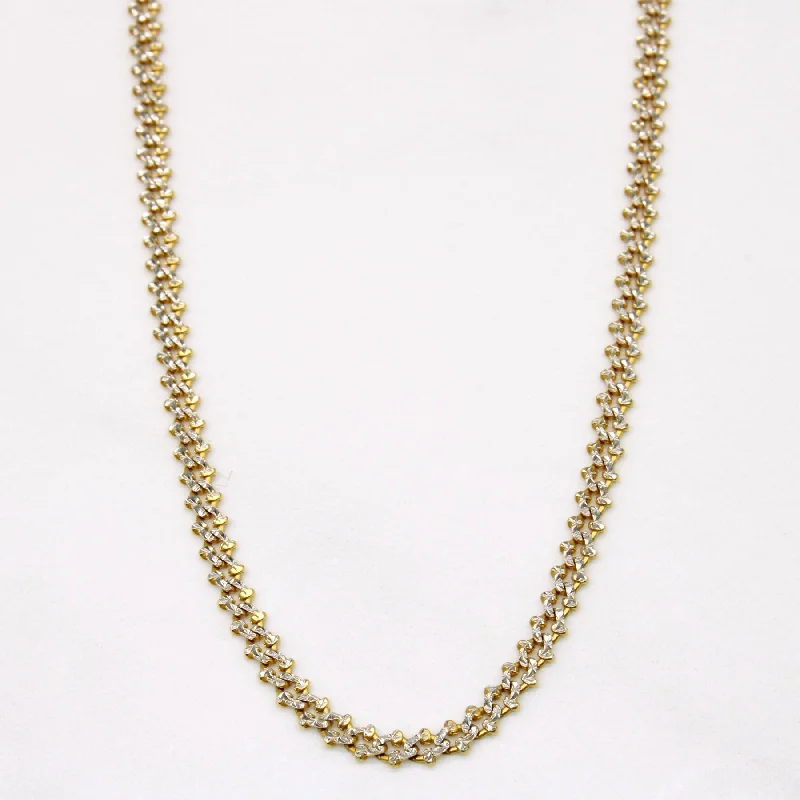 10k Two Tone Gold Flat Link Chain | 18" |