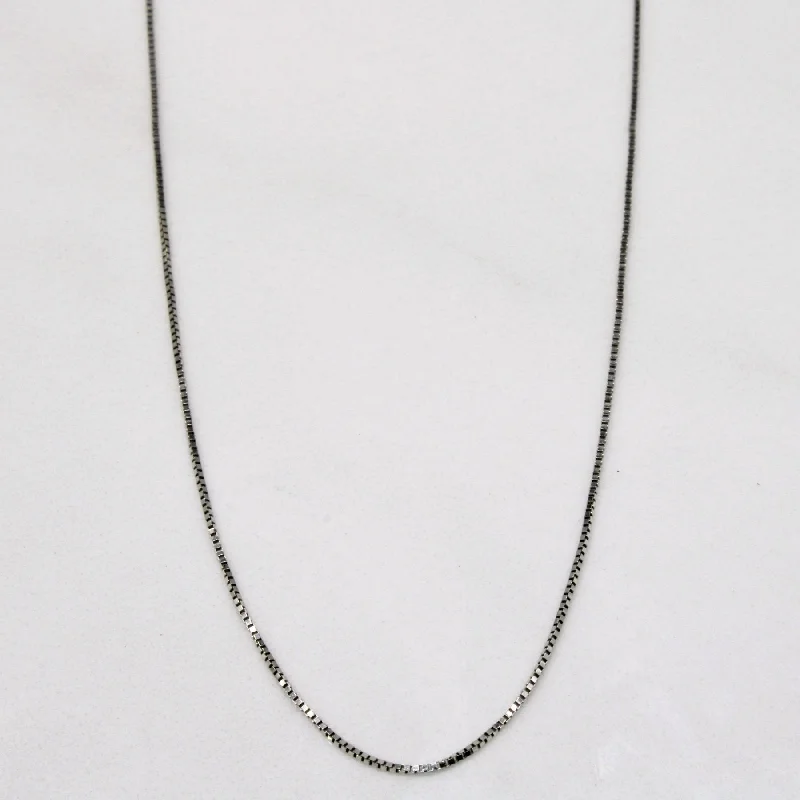 10k White Gold Box Link Chain | 18" |