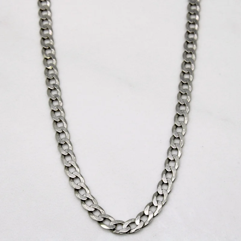 10k White Gold Curb Link Chain | 22" |