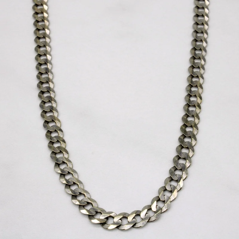 10k White Gold Curb Link Chain | 24" |