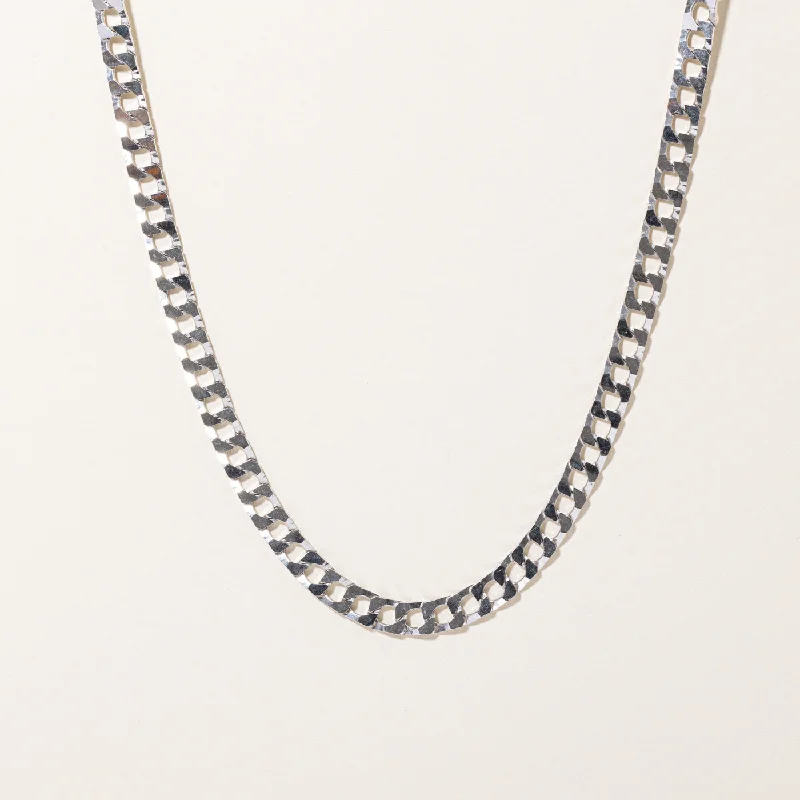 10k White Gold Curb Link Chain | 22" |