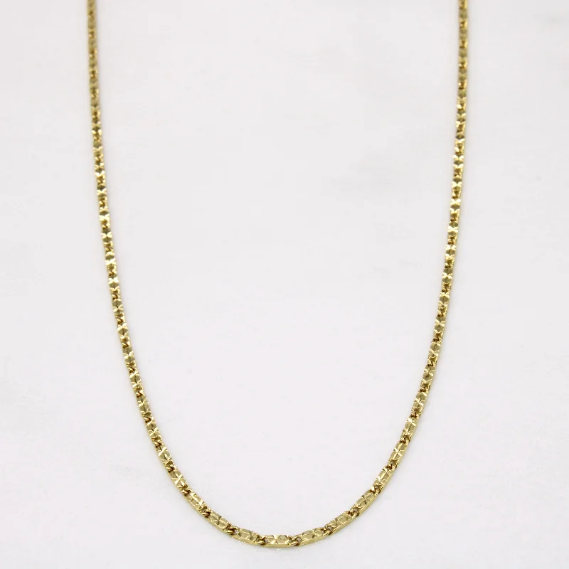 10k Yellow Gold Bar Link Chain | 25" |