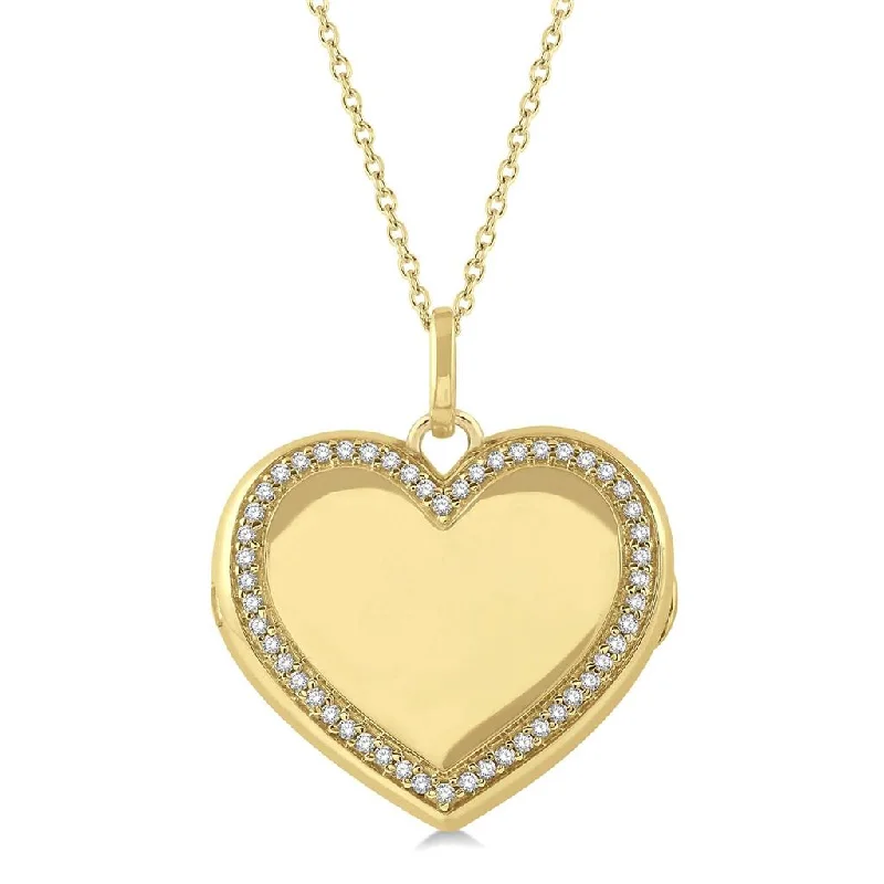 Unmissable Jewelry Clearance – Final Reductions 10K Yellow Gold Diamond Heart Locket Pendant Necklace