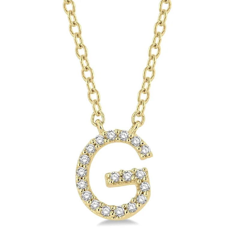 10K Yellow Gold G Initial Diamond Necklace