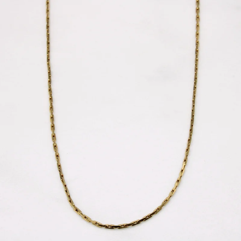 10k Yellow Gold Rectangle Link Chain Choker | 15" |