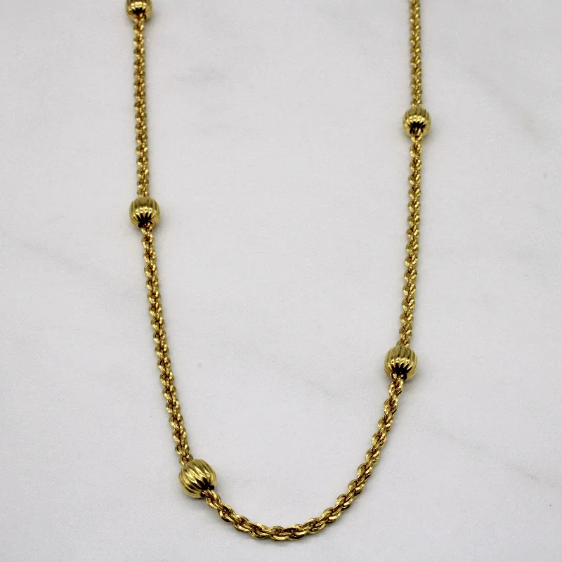 10k Yellow Gold Rope & Ball Chain | 19" |