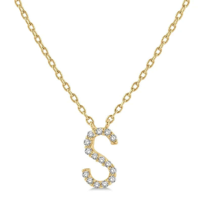 10K Yellow Gold S Initial Diamond Necklace