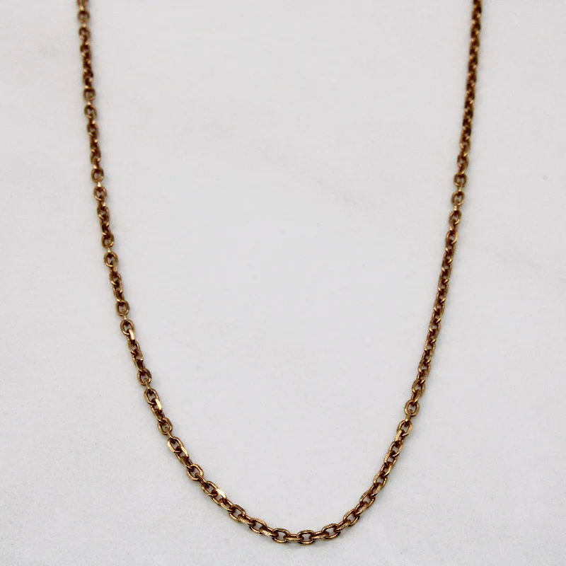 14k Rose Gold Square Link Chain | 18" |