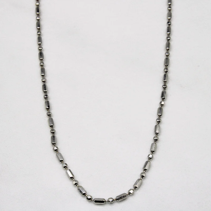 14k White Gold Bead Chain | 15" |