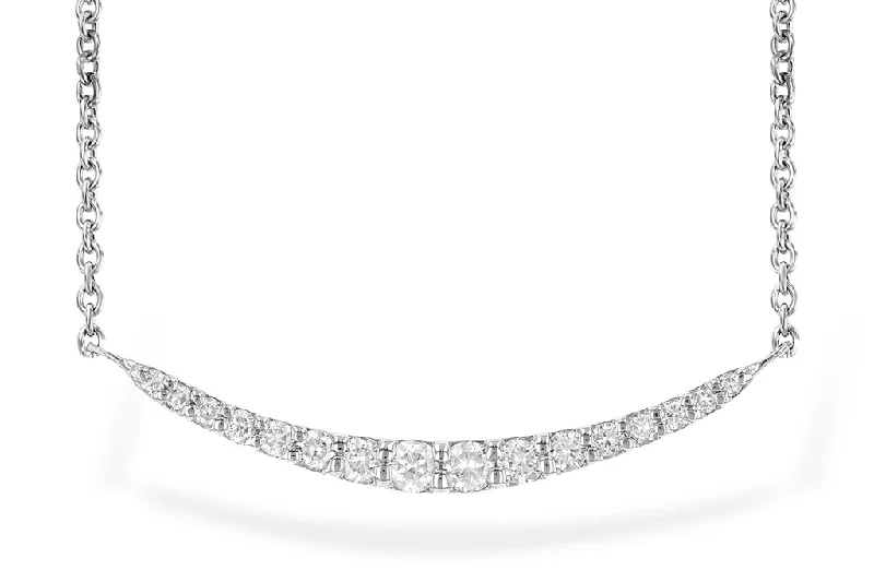 14K White Gold Diamond Bar Necklace