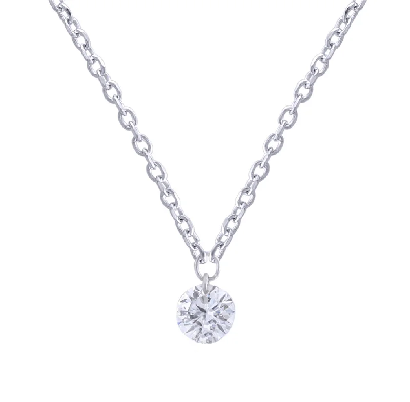 14K White Gold ‘Naked Diamonds’ Solitaire Necklace