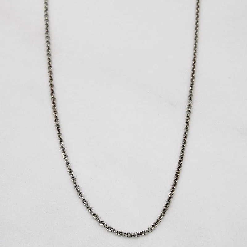 14k White Gold Oval Link Chain | 18" |