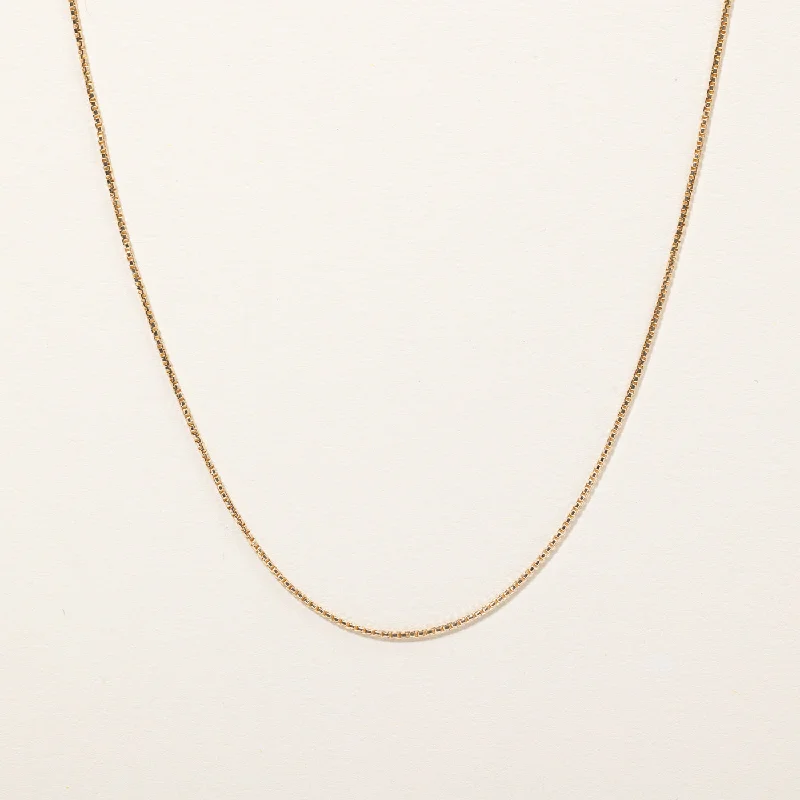 14k Yellow Gold Box Link Chain | 16" |