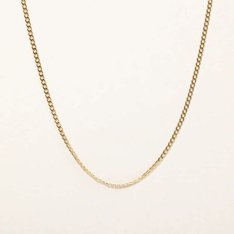 Italian 14k Yellow Gold Curb Link Chain | 24" |