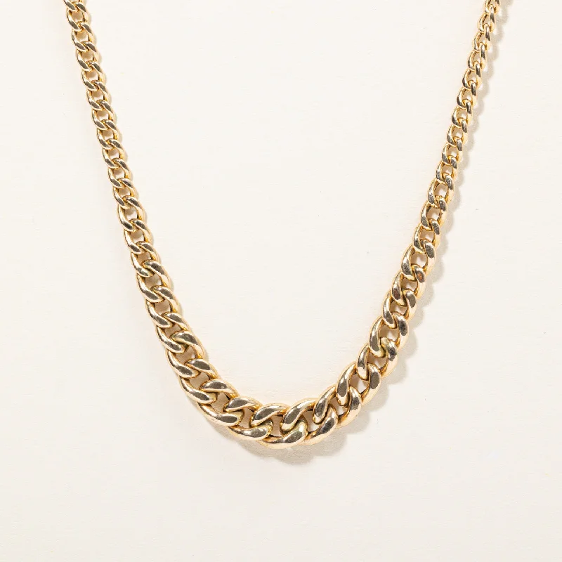 14k Yellow Gold Graduated Width Curb Link Chain | 18" |