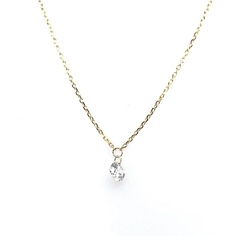 14K Yellow Gold ‘Naked Diamonds’ Solitaire Necklace