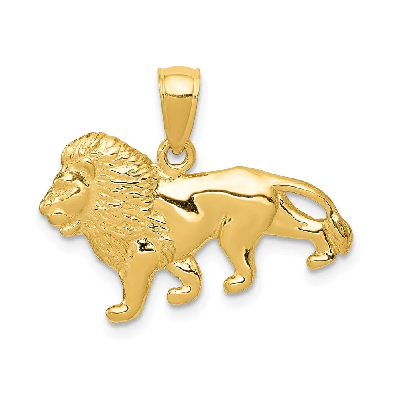 14k Yellow Gold Polished Lion Pendant