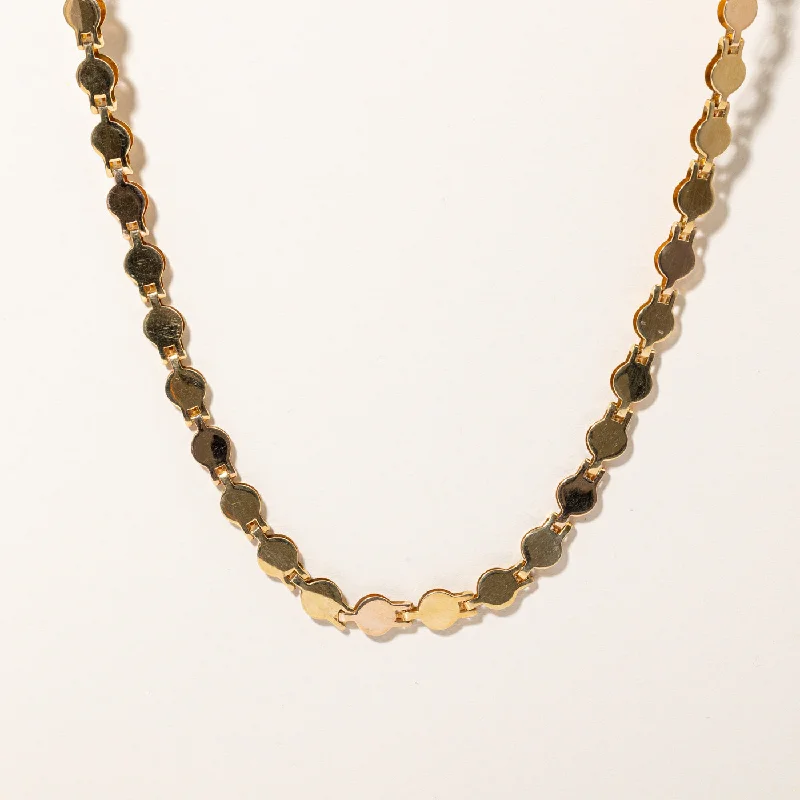 18k Two Tone Gold Circle Link Chain | 17" |