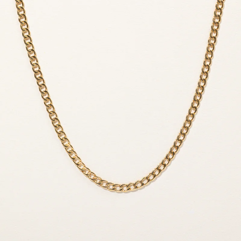 Italian 18k Yellow Gold Curb Link Chain | 20" |