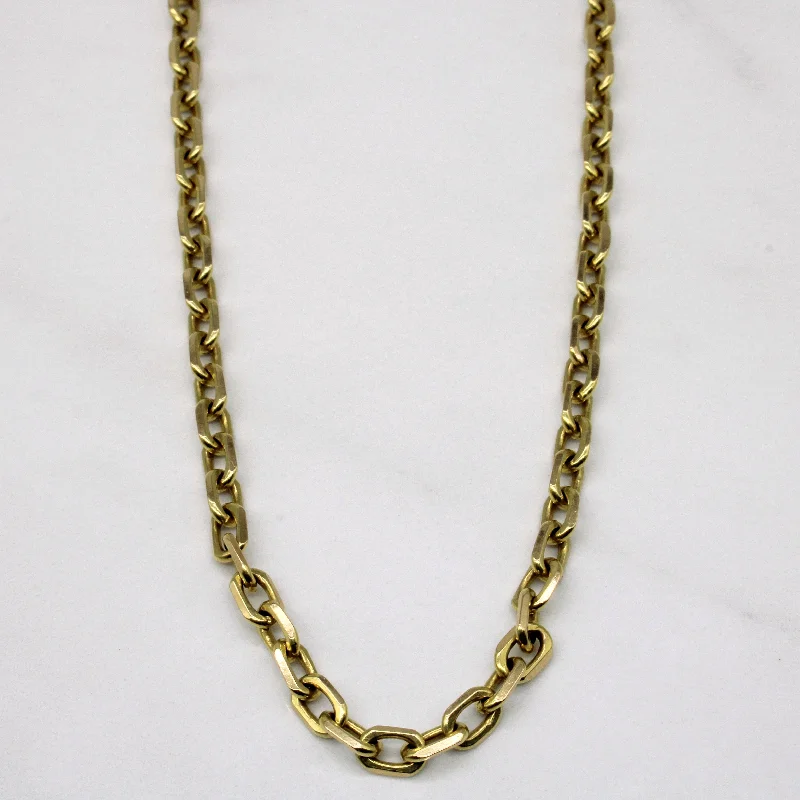 18k Yellow Gold Rectangle Link Chain | 24" |