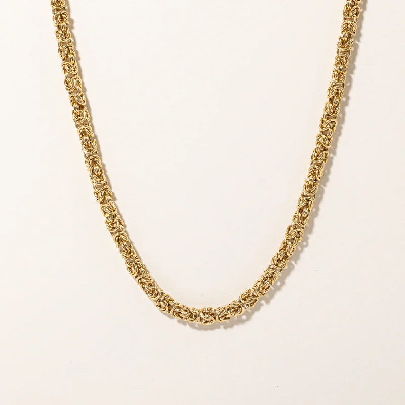 9k Yellow Gold Byzantine Link Chain | 18" |