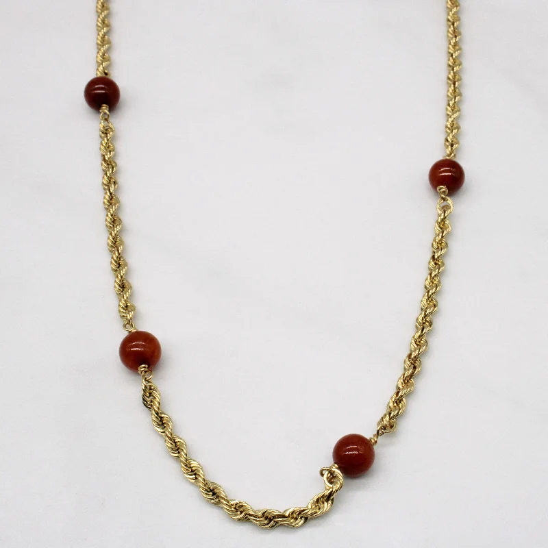 Agate Bead Necklace | 25.00ctw | 24" |