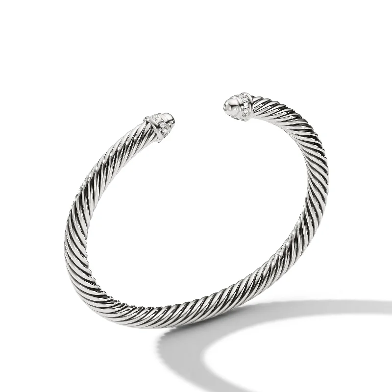 The Ultimate Jewelry Sale – Exclusive Styles At Great Prices Classic Cable Bracelet in Sterling Silver with Diamonds\, 5mm