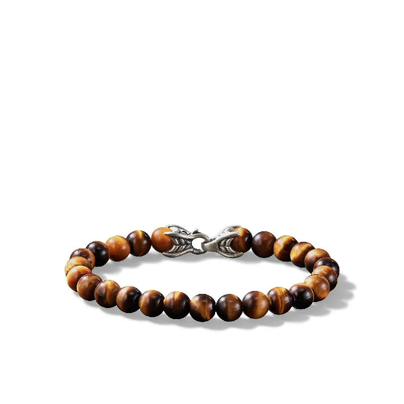 Exclusive Gemstone Jewelry At Special Prices Spiritual Beads Bracelet in Sterling Silver with Tigers Eye\, 8mm