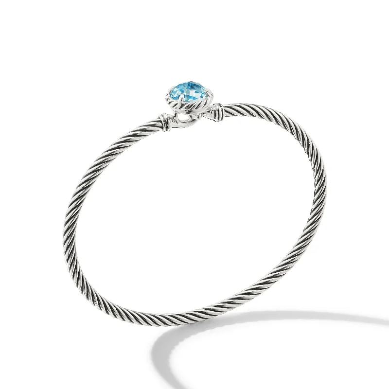 Fashion-Forward Jewelry At Incredible Prices Petite Chatelaine® Bracelet in Sterling Silver with Blue Topaz\, 3mm