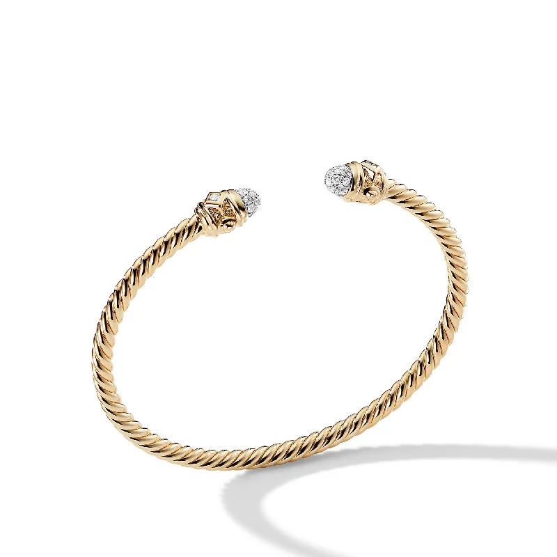 Accessorize For Less – Luxury Jewelry At Affordable Prices Renaissance® Cablespira Bracelet in 18K Yellow Gold with Diamonds\, 3.5mm