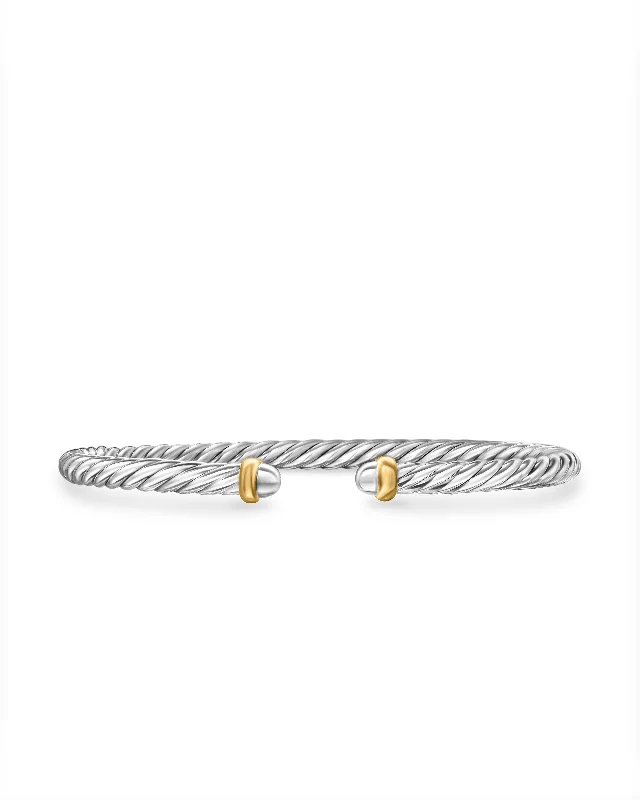 Unmissable Jewelry Sale – Shop Before It's Too Late Modern Cable Bracelet in Sterling Silver with 14K Yellow Gold\, 4mm