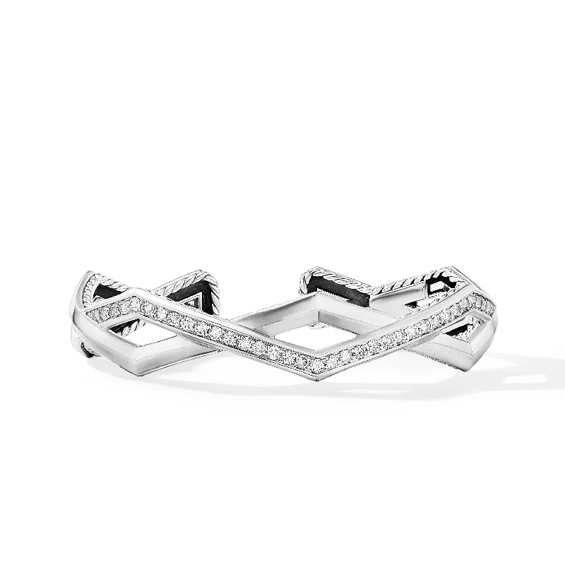 Glamorous Jewelry, Glamorous Deals – Shop Now Zig Zag Stax™ Cuff Bracelet in Sterling Silver with Diamonds\, 5mm