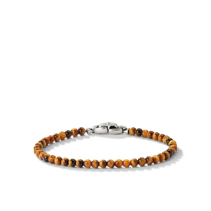 Gorgeous Jewelry, Limited-Time Savings Spiritual Beads Bracelet in Tigers Eye with Sterling Silver\, 4mm