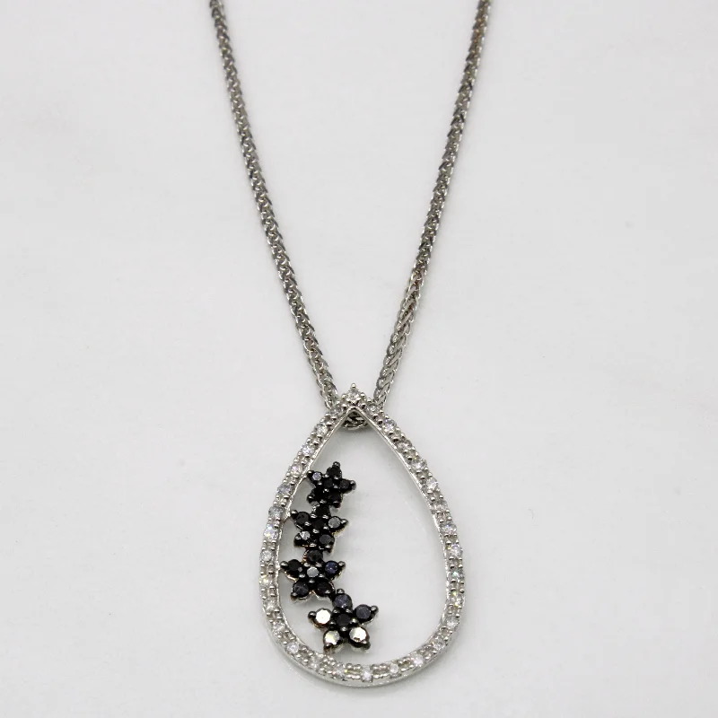 Black & White Diamond Drop Necklace | 0.26ctw | 18" |