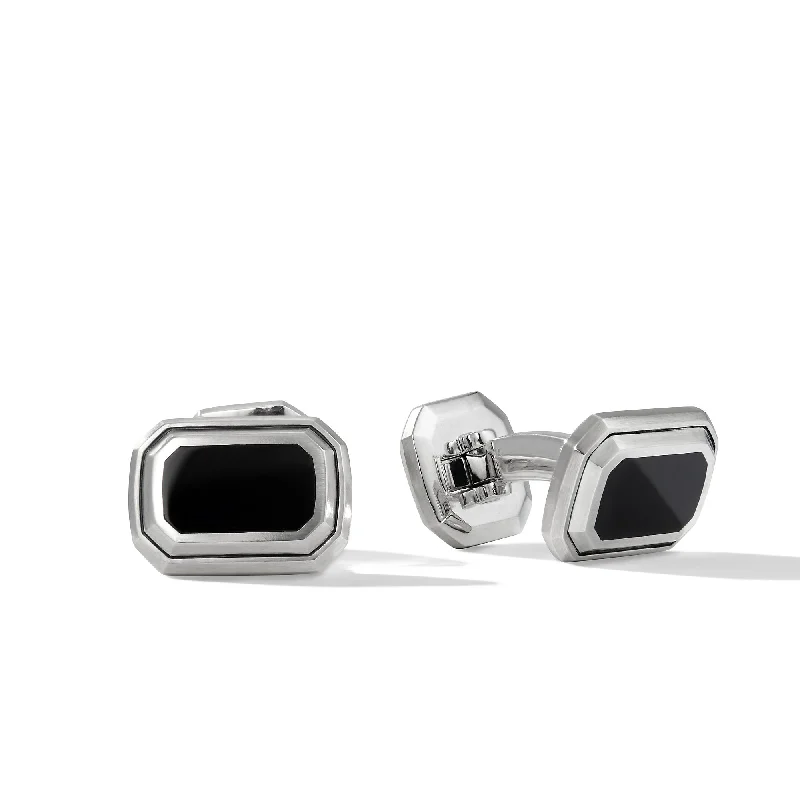 The Jewelry Sale You've Been Waiting For Is Here Deco Cufflinks in Sterling Silver with Black Onyx\, 17mm