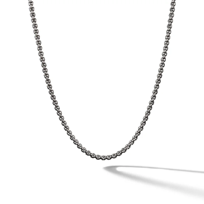 Fine Jewelry, Limited-Time Offers Available Box Chain Necklace in Grey Titanium\, 2.7mm