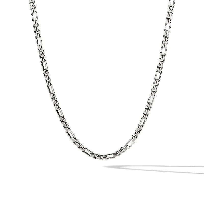 Exclusive Jewelry Offers – Shine For Less Open Station Box Chain Necklace in Sterling Silver\, 3mm