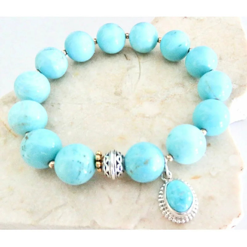 Premium Diamond Jewelry At Once-In-A-Lifetime Discounts REVE Turquoise Chunky Beaded Sacred Charm Bracelet