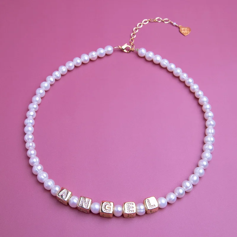 Custom Pearl Block Necklace