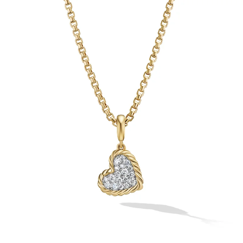 Unmissable Deals On Handmade Jewelry Collections DY Elements® Heart Pendant in 18K Yellow Gold with Diamonds\, 12.6mm