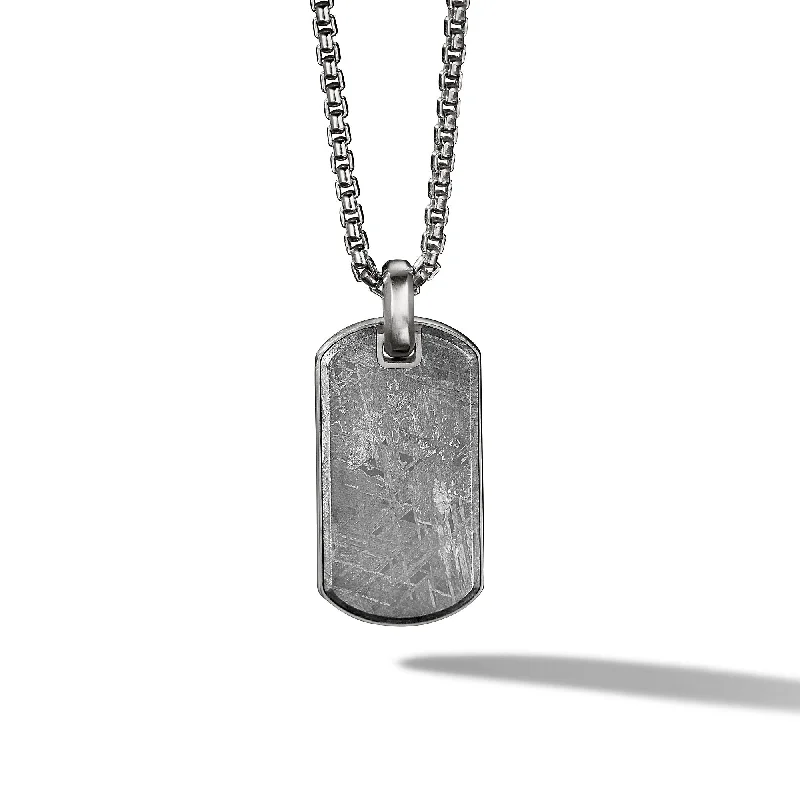 Shine Without Limits – Jewelry Sale Happening Now Chevron Tag in Sterling Silver with Meteorite\, 35mm