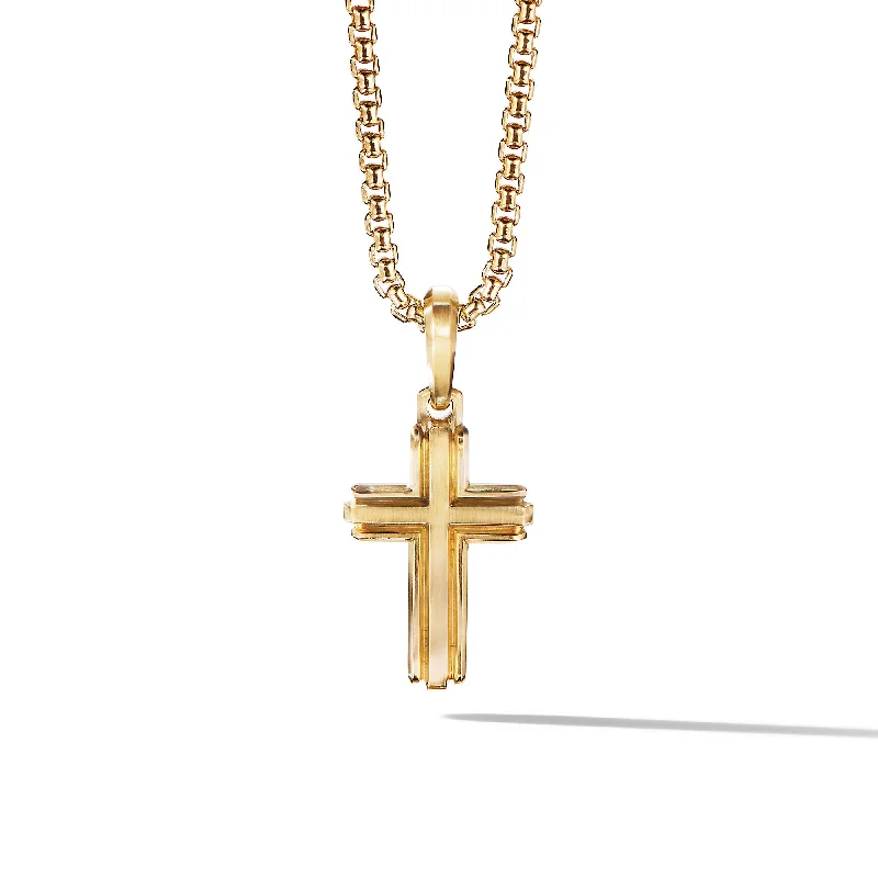 Huge Savings On Timeless Jewelry Collections Deco Cross Pendant in 18K Yellow Gold\, 27mm