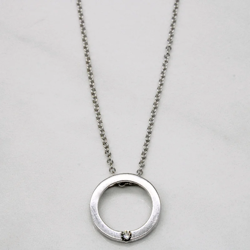 Diamond Circle Pendant | 0.04ct | 17" |