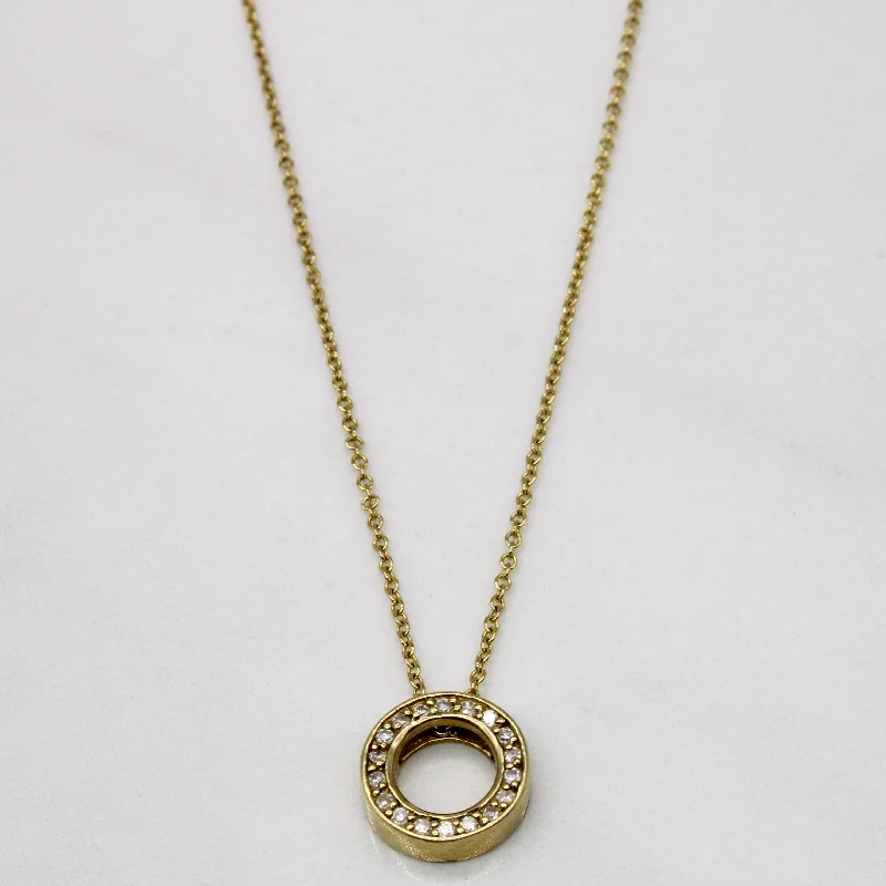 Diamond Circle Pendant & Necklace | 0.09ctw | 18" |